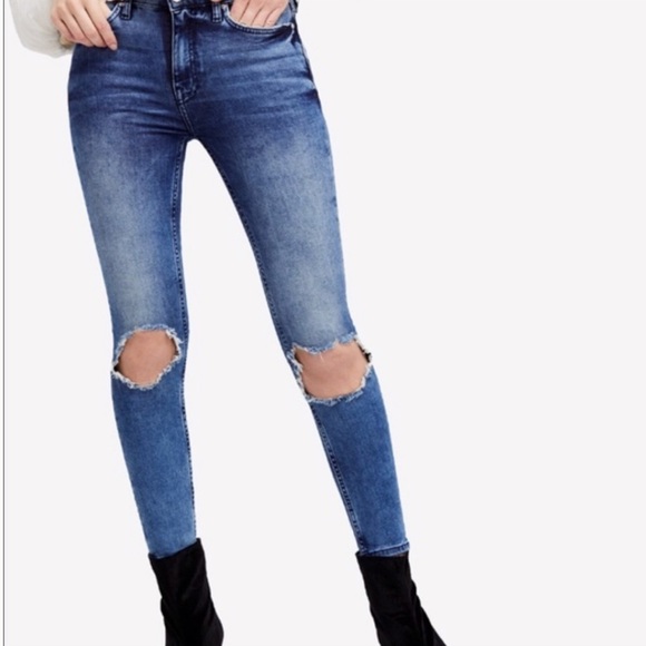 Free People Denim - Free People Busted Turquoise Skinny Jeans 25 NWT